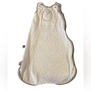 Nested Bean Weighted Sleep Sack White with Black Stars, Size Small 0-6M